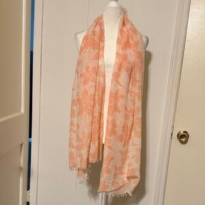 Peach Floral Scarf